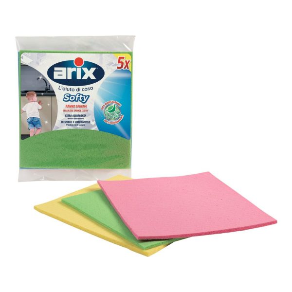ARIX New Softy natural cellulose sponge cloth 5 Pcs