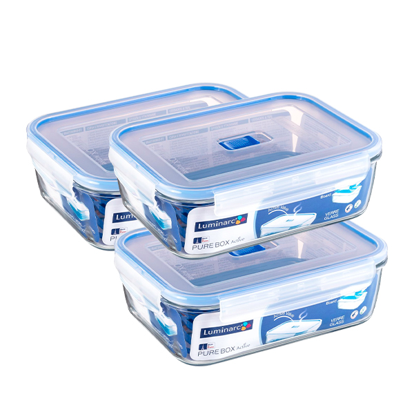 Bundle of 3 Luminarc Pure Box Rectangular 1.220L