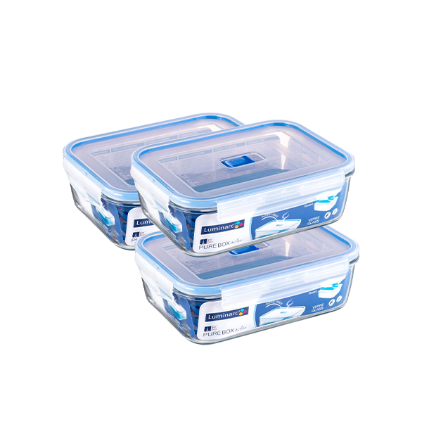 Bundle of 3 Luminarc Pure Box Rectangular 380ml
