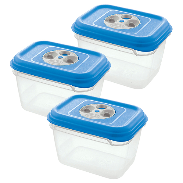 Bundle of 3 Tontarelli Fresh-Wave Rectangular Food Container 1.90L (Assorted Colors)