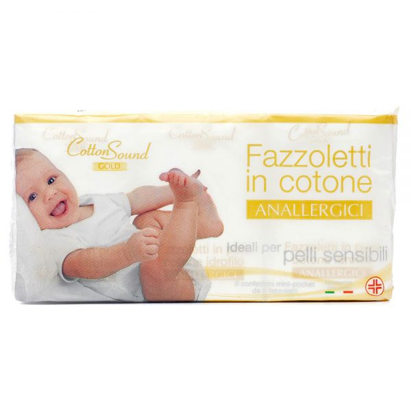 Cotton Sound Gold Pure Cotton Tissue 6x8 for Baby 15 Pcs