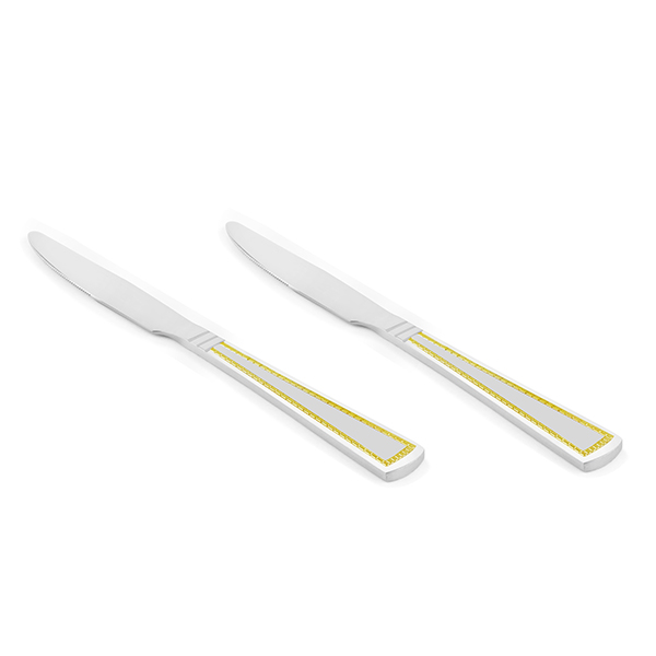 FNS Radiant Patial Dinner Knife Gold Set of 2