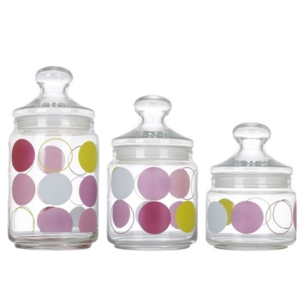 Luminarc Zoom White Pot Club Jars Set of 3 (0.5, 0.75, 1 L)