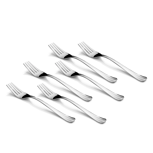 FNS Glaze Hammered Dinner Fork Silver Set of 6