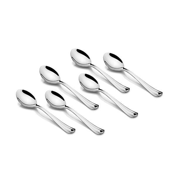 FNS Glaze Hammered Tea Spoon Silver Set of 6