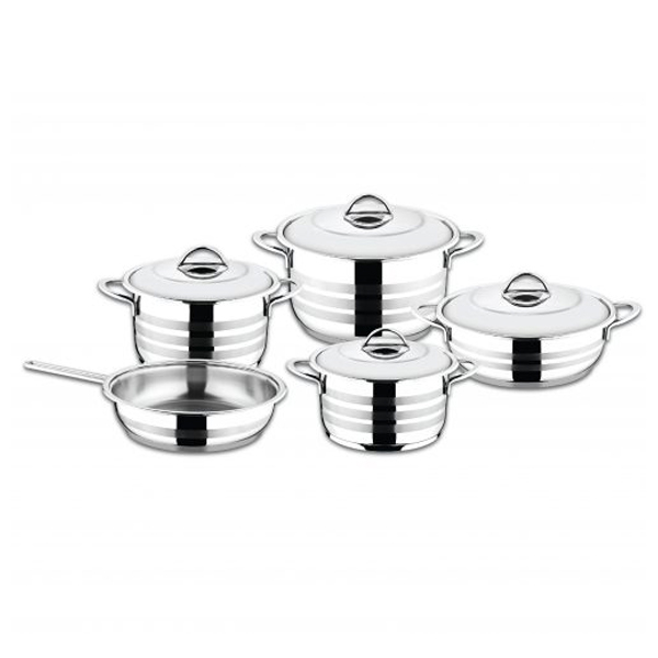 OMS Stainless Steel Cookware Set of 9