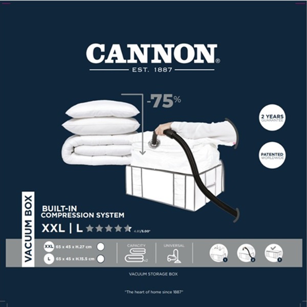 CANNON STORAGE BOX W/COMPRESSION BAG -White- XXL
