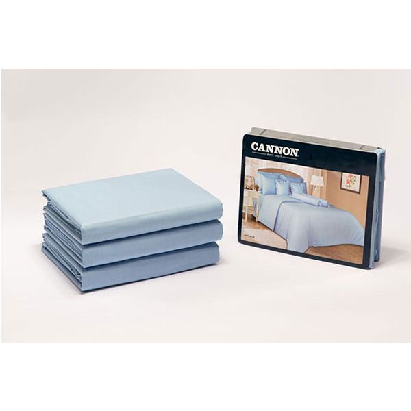 Cannon Single Plain Fitted Bed Sheet 2 Pcs Blue