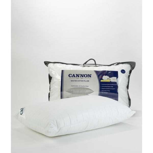 Cannon Soft Fiber Fill With Quilted Cotton Cover Pillow